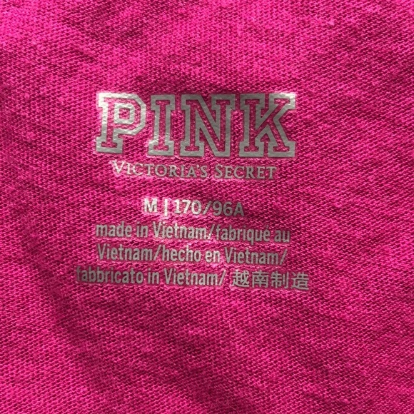 Victoria’s Secret Pink Purple White Love You Cropped Tee Shirt T-Shirt Top M - Picture 7 of 9